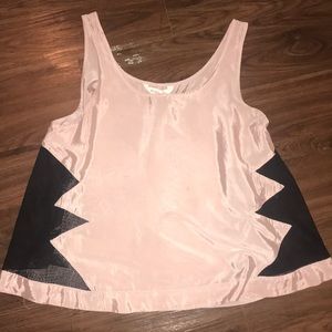 BCBGeneration Blush blouse with mesh cutouts M